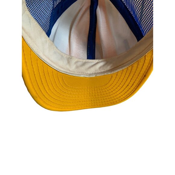 Vtg Hat Los Angeles Rams Baseball Trucker Mesh Snapback Cap NFL AJD Lucky Stripe - Picture 9 of 11